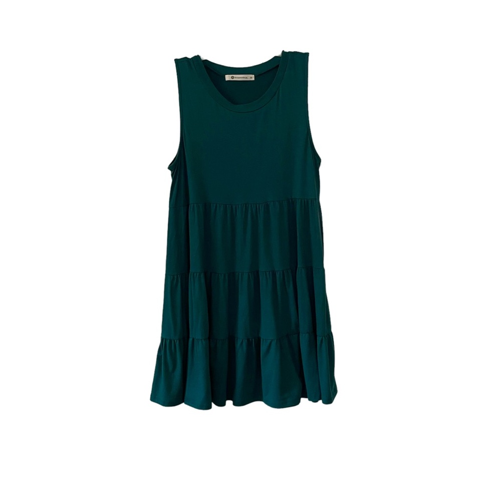 The Impeccable Pig Emerald Green Short Tiered Dress Medium